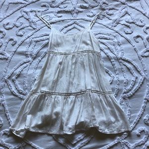 White flowy dress with lace stripes from Nordstrom